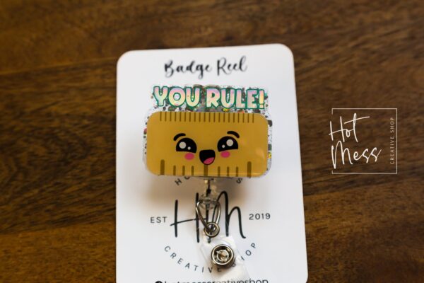 il_fullxfull.5305145068_rp8s You Rule Teacher Badge Reel, ID Holder, Interchangeable Badge Reel, Teacher Gift, Back to School