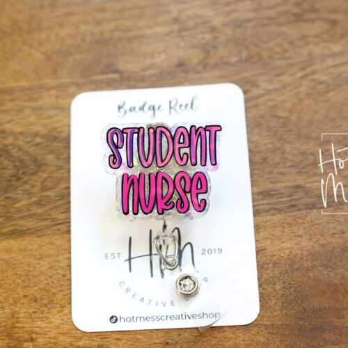 il_fullxfull.5305209740_54zo Student Nurse Badge Reel, RN ID Holder, Retractable Acrylic Badge Reel, Nurse Gift, Night Shift, Baby Nurse ID Holder