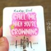 il_fullxfull.5305252662_f5t5 Pink Call me When You're Crowning ID Holder, Nurse ID Holder, Funny Badge Reel, Labor and Delivery Lanyard, Stocking Stuffer