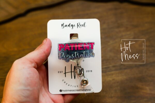 Patient Registration Badge Reel, Registrar Badge Reel, Funny Badge Reel, Retractable Badge Reel, Interchangeable, Stocking Stuffer