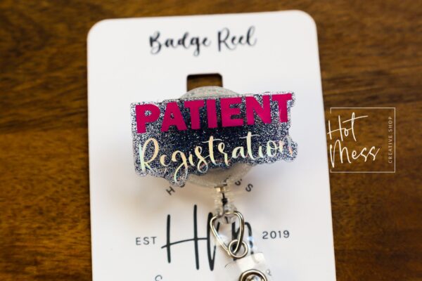 Patient Registration Badge Reel, Registrar Badge Reel, Funny Badge Reel, Retractable Badge Reel, Interchangeable, Stocking Stuffer