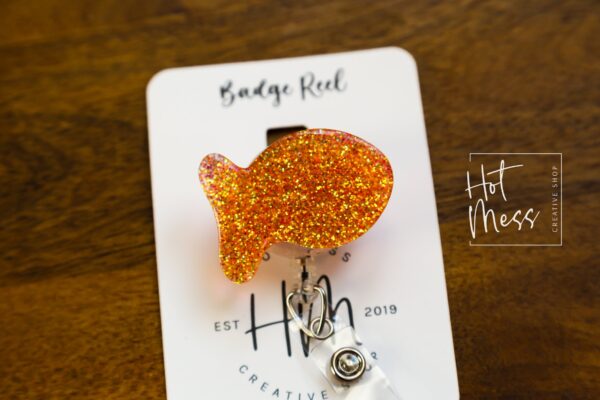 Goldfish Badge Reel, Daycare ID Holder, Interchangeable Badge Reel, Teacher Gift, Daycare Teacher, NICU Nurse