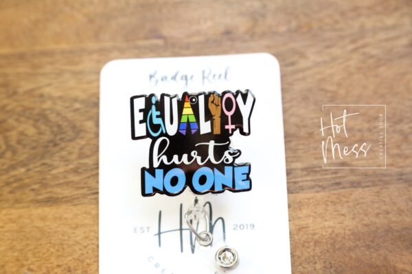 il_fullxfull.5353395149_o0pn Equality Hurts No One Badge Reel, LGBT Pride Retractable Badge Reel, ID Holder, Black Lives Matters