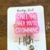 il_fullxfull.5353431555_ag0b Pink Call me When You're Crowning ID Holder, Nurse ID Holder, Funny Badge Reel, Labor and Delivery Lanyard, Stocking Stuffer