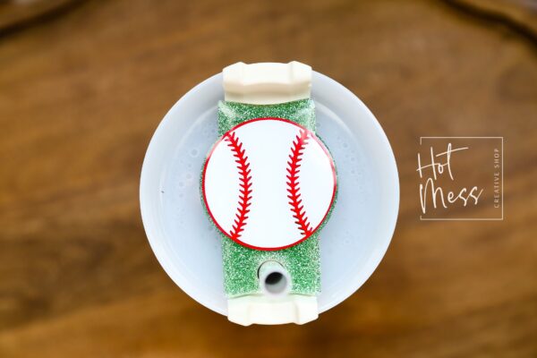 Sports ball Stanley Tumbler Topper, custom tumbler plate, tumbler name tag