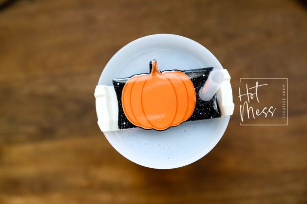 Personalized Pumpkin Tumbler Topper: Custom Name Tag for Stanley Cups, Fall Accessory for Straw Lids