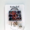 Fueled By Anxiety and Aggression Funny Rainbow Badge Reel, RN ID Holder, Retractable Badge Reel, Night Shift, Audacity, Stocking Stuffer