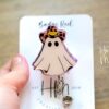 il_fullxfull.5386350461_f8dw Ghost Cowboy Halloween Badge Reel, Halloween ID Holder, Interchangeable badge reel