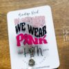 In October We Wear Pink Breast Cancer Awareness Badge Reel, pink ribbon badge ID, Retractable ID, Lanyard Badge Holder Badge Reel