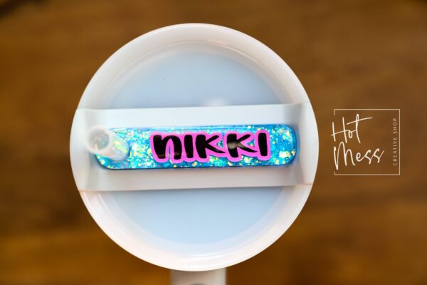 Personalized Stanley Tumbler Topper: Custom Name Plate Tag Accessory for Cup Lid Identification