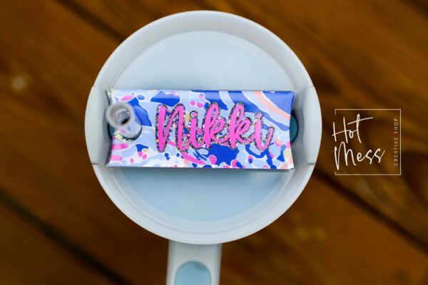 Personalized Stanley Tumbler Topper: Custom Name Plate Tag Accessory for Cup Lid Identification