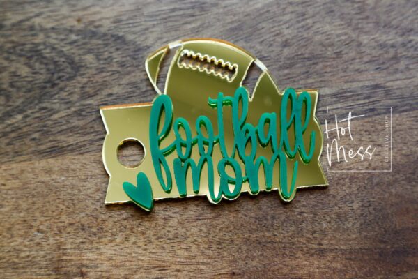 Personalized Football Mom Stanley Tumbler Topper: Custom Name Plate Accessory for Cup Lid