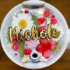 Pressed Flower Stanley Tumbler Topper, custom tumbler plate, tumbler name tag, Personalized gift