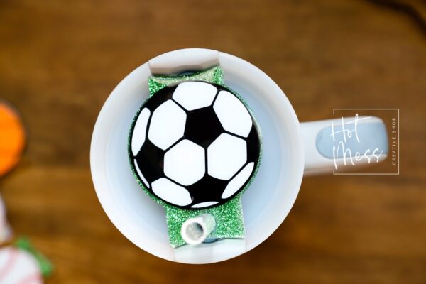 Sports ball Stanley Tumbler Topper, custom tumbler plate, tumbler name tag