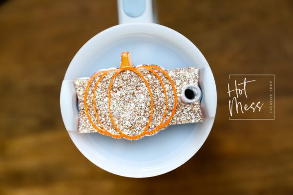 Personalized Pumpkin Tumbler Topper: Custom Name Tag for Stanley Cups, Fall Accessory for Straw Lids