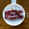 Personalized Pumpkin Tumbler Topper: Custom Name Tag for Stanley Cups, Fall Accessory for Straw Lids