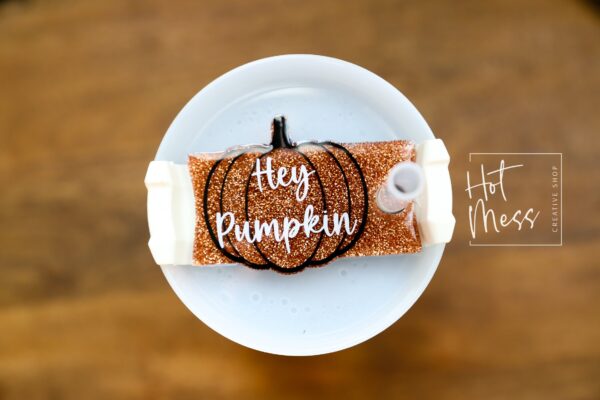 Personalized Pumpkin Tumbler Topper: Custom Name Tag for Stanley Cups, Fall Accessory for Straw Lids