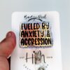 Fueled By Anxiety and Aggression Funny Rainbow Badge Reel, RN ID Holder, Retractable Badge Reel, Night Shift, Audacity, Stocking Stuffer