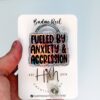 Fueled By Anxiety and Aggression Funny Rainbow Badge Reel, RN ID Holder, Retractable Badge Reel, Night Shift, Audacity, Stocking Stuffer