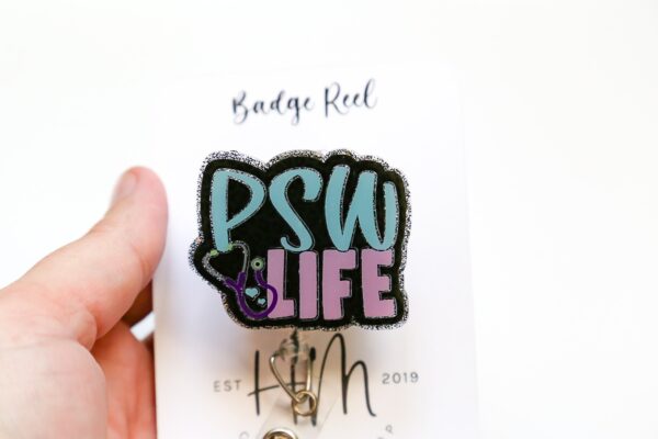 PSW Life Badge Reel, Nurse ID Holder, Interchangeable badge reel, Retractable ID Holder