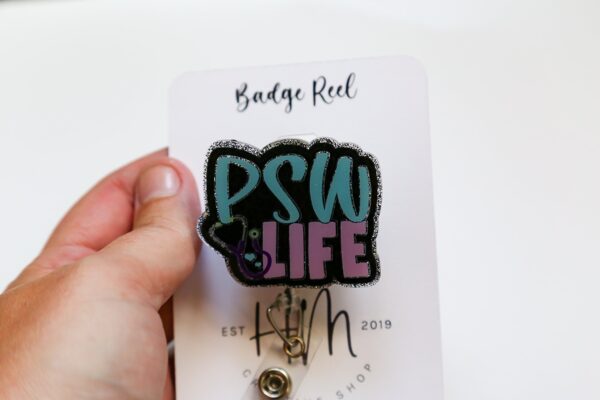 PSW Life Badge Reel, Nurse ID Holder, Interchangeable badge reel, Retractable ID Holder