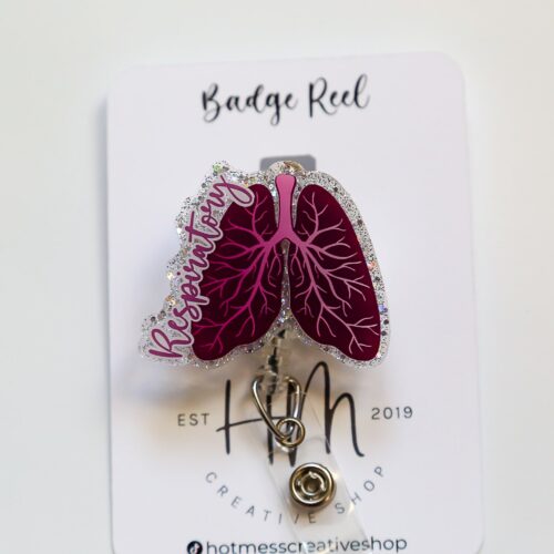 il_fullxfull.5442106430_h5t5 Respiratory Lungs Funny Badge Reel, Nurse Badge Reel, Respiratory Therapist Badge Reel, ICU Nurse, Retractable Badge