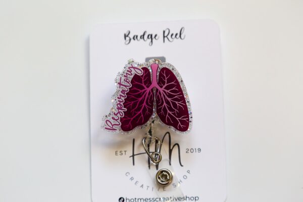 Respiratory Lungs Funny Badge Reel, Nurse Badge Reel, Respiratory Therapist Badge Reel, ICU Nurse, Retractable Badge
