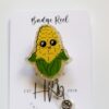 Cute Corn Badge Reel, Cute Glitter Badge Reel, Retractable Badge Reel, Interchangeable Badge Reel