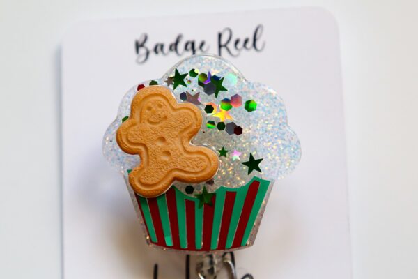 il_fullxfull.5442198366_gyc9 Christmas Cupcake Badge Reel, Halloween Badge Reel, Christmas ID Holder, Interchangeable badge reel