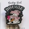 Bougie Snowman Badge Reel, Christmas Badge Reel, Christmas ID Holder, Interchangeable Glitter badge reel