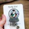 Boujee Penguin Snow globe Badge Reel, Christmas Badge Reel, Nurse Badge Reel, Retractable ID Holder, Glitter Badge Reel, Winter ID Holder