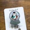 Boujee Penguin Snow globe Badge Reel, Christmas Badge Reel, Nurse Badge Reel, Retractable ID Holder, Glitter Badge Reel, Winter ID Holder