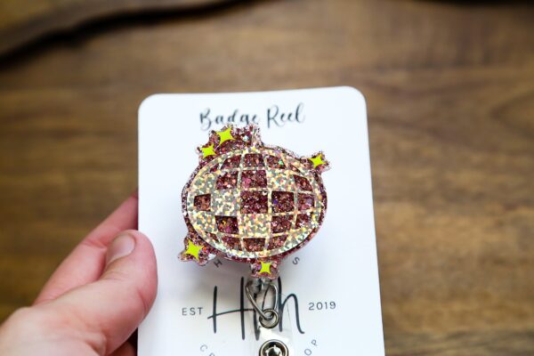 Disco Ball Badge Reel, New Years Badge Reel, Funny Badge Reel, Retractable ID Holder, Interchangeable, Glitter Badge Reel