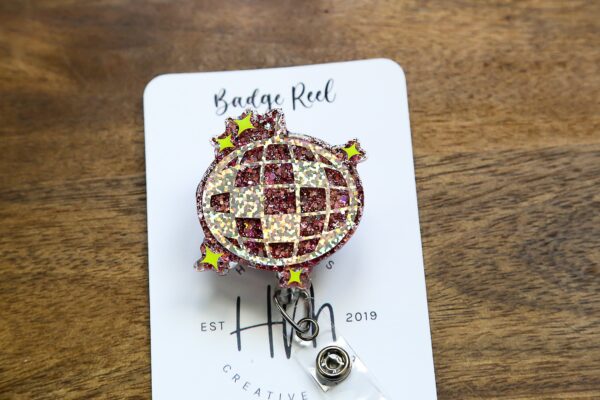 Disco Ball Badge Reel, New Years Badge Reel, Funny Badge Reel, Retractable ID Holder, Interchangeable, Glitter Badge Reel