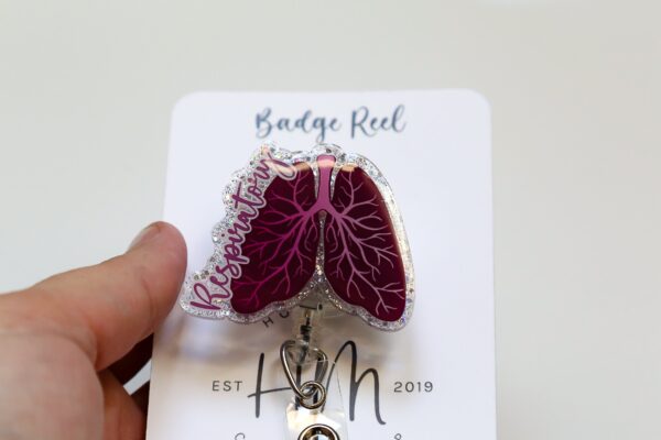 Respiratory Lungs Funny Badge Reel, Nurse Badge Reel, Respiratory Therapist Badge Reel, ICU Nurse, Retractable Badge