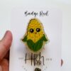 Cute Corn Badge Reel, Cute Glitter Badge Reel, Retractable Badge Reel, Interchangeable Badge Reel