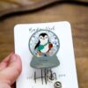 Boujee Penguin Snow globe Badge Reel, Christmas Badge Reel, Nurse Badge Reel, Retractable ID Holder, Glitter Badge Reel, Winter ID Holder
