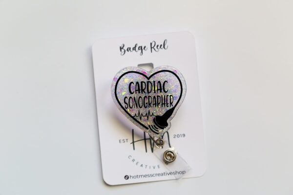 il_fullxfull.5562908427_23nl Cardiac Sonographer Badge Reel, Heart badge reel, Nurse Badge Reel, Retractable ID Holder, Interchangeable, Glitter Badge Reel