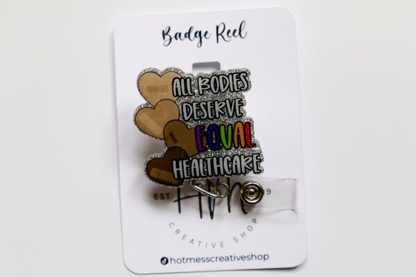 il_fullxfull.5621283122_d5z0 All Bodies Deserve Equal Healthcare Badge Reel, LGBT Pride Retractable Badge Reel, ID Holder, Black Health Matters