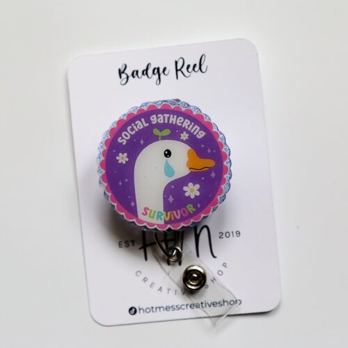il_fullxfull.5621296986_gd5m Social Gathering Survivor badge reel, Interchangeable Badge Reel, Cute badge Reel, Teacher ID Holder, animal badge reel, Badge Holder