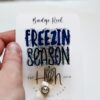 Freezin Season Badge Reel, Winter Badge Reel, Nurse Badge Reel, Retractable ID Holder, Glitter Badge Reel, Winter ID Holder