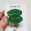 St. Patrick's day Badge Reel, Pinches Get Stitches, Nurse Badge Reel, Retractable ID Holder, Interchangeable, Glitter Badge Reel
