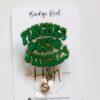 St. Patrick's day Badge Reel, Pinches Get Stitches, Nurse Badge Reel, Retractable ID Holder, Interchangeable, Glitter Badge Reel