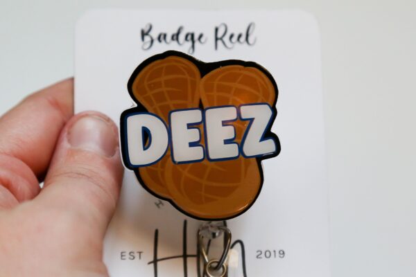 Deez Nuts Badge Reel, RN id Holder, Funny Retractable Acrylic Badge Reel, Nurse Gift, Night Shift, Funny Badge Reel