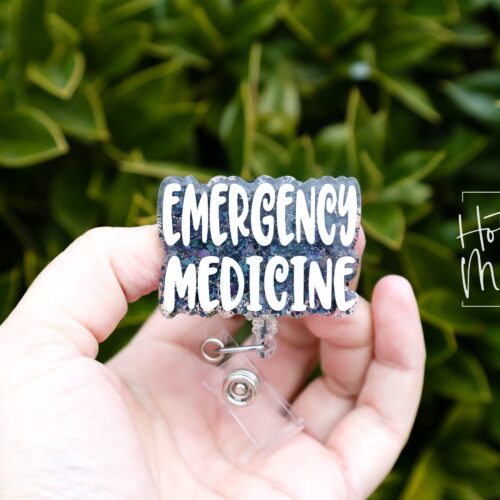 il_fullxfull.5668145556_s9py Emergency Medicine Badge Reel, Nurse Badge Reel, Retractable ID Holder, Interchangeable, Glitter Badge Reel