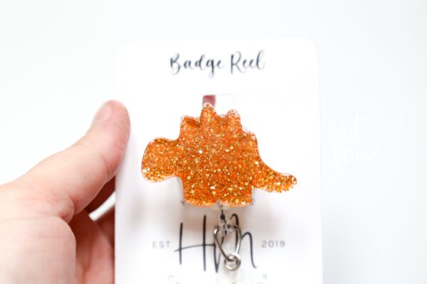 Dino Nuggie badge reel, Stegosaurus Interchangeable Badge Reel, Cute badge Reel, Teacher ID Holder, Dinosaur badge reel, Nurse Badge Holder