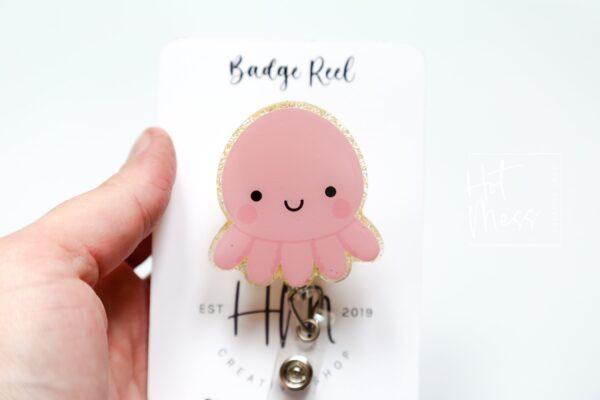 Cute Octopus Badge Reel, Interchangeable Badge Reel, Cute badge Reel, Teacher ID Holder, animal badge reel, Nurse Badge Holder, Teacher ID