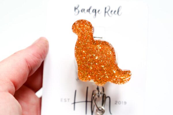 Dino Nuggie badge reel, Brontosaurus Interchangeable Badge Reel, Cute badge Reel, Teacher ID Holder, Dinosaur badge reel, Nurse Badge Holder
