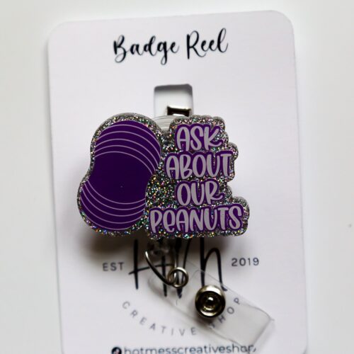 il_fullxfull.5669400319_9gfz Ask me about our peanuts ID Holder, Nurse ID Holder, Funny Badge Reel, Labor and Delivery Lanyard, Stocking Stuffer