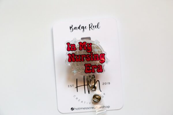 il_fullxfull.5697085581_lu83 In My Nursing Era Badge Reel, Retractable Badge Reel, Interchangeable Badge Reel, Funny Badge Reel, New Nurse Gift